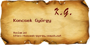 Koncsek György névjegykártya
